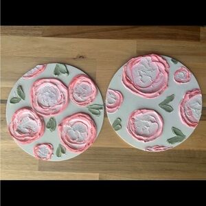 Floral Round Wall Art Decor 6.5”